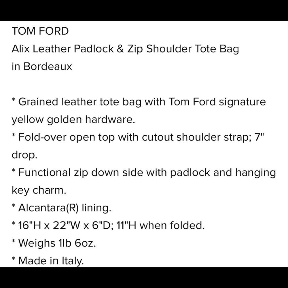 TOM FORD burgundy Alix bag - Picture 8 of 8